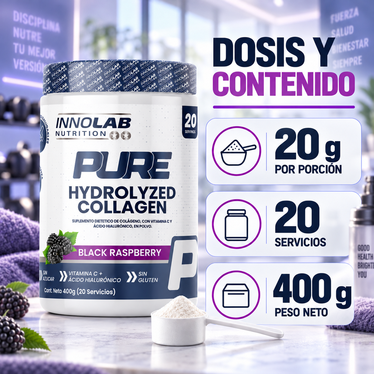 Colageno con Acido Hialuronico 400g